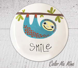 Costa Mesa Sloth Smile Plate