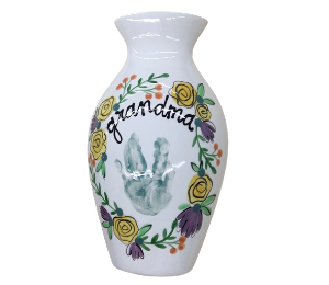 Costa Mesa Floral Handprint Vase
