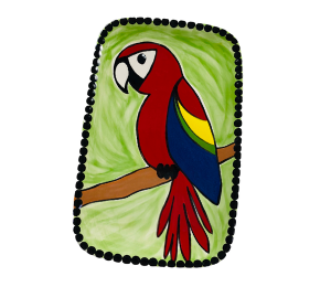 Costa Mesa Scarlet Macaw Plate