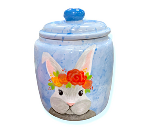 Costa Mesa Watercolor Bunny Jar