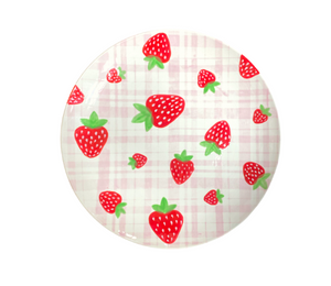 Costa Mesa Strawberry Plaid Plate
