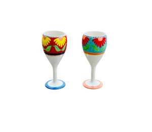 Costa Mesa Floral Wine Glass Set