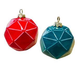 Costa Mesa Jewel Toned Faceted Ornament